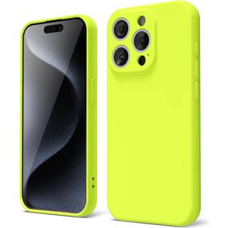 Oakxco til iPhone 15 Pro Phone Case Liquid Silicone Neon Light Solid Color Thin Slim Soft Rubber Gel Matte tpu almindelig simpel dækning til kvin