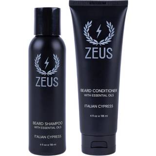 Zeus Italian Cypress Beard Shampoo Wash & Beard Conditioner Set med æteriske olier til mænd (lavet i USA)