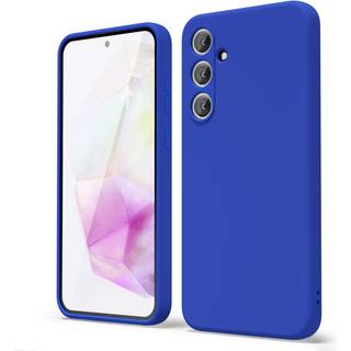 oakxco til Samsung Galaxy A35 5G telefontaske Flydende Silikone Tynd Slank Bl?d Gummi Gel TPU Almindelig Enkelt Cover til Kvinder Pige S?d Mat En