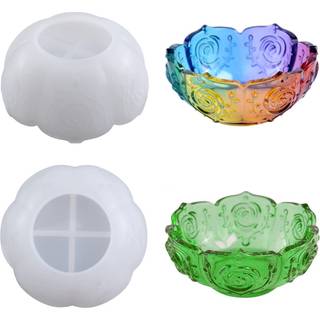 Anlan-angel skål skål harpiks forme tælmt stearinlys holder harpiks forme smykker bakke epoxy støbende forme lotus rose silikoneforme til harpiks