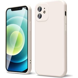 Oakxco til iPhone 12 Case Liquid Silicone Soft Rubber Gel Elegant æstetisk grundlæggende simpel dækning sød tynd slank tpu matte solid farve almi