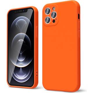 oakxco til iPhone 12 Pro Max Cover Flydende Silikone Fluorescerende Lys Ensfarve Bld Gummi Gel Elegant stetisk Cover Tynd Slank TPU Mat Alminde