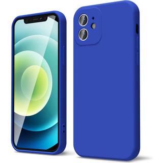 Oakxco til iPhone 12 Case Liquid Silicone Blød gummi gel Elegant æstetisk grundlæggende simpel dækning sød tynd slank tpu matte solid farve almin