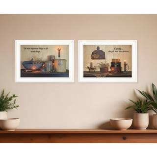 S?t med to familie for evigt hvid indrammet printv?gskunst