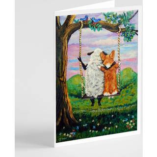 Corgi med fårekærlighed vokser lykønskningskort og konvolutter pakning af 8