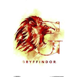 Trends International Wizarding World: Harry Potter-Gnerffindor Illustrated House Logo Wall Plakat 22.375 """" X 34 """" Uframed version