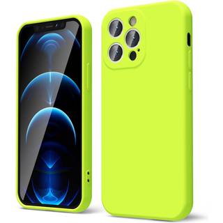 Oakxco til iPhone 12 Pro Case Liquid Silicone Fluorescerende lys solid farve blød gummi gel Elegant æstetisk dækning Slim tpu mat almindelig glat