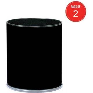 WITT INDUSTRIES 66BK Executive Waste Basket Receptacle Steel 4 Gal Black (Pack of 2)