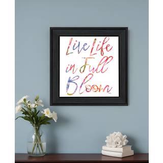 Live Life in Full Bloom Black Framed Print Wall Art