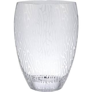 12 """" Klar og frostet abstrakt oval krystalbordsvase