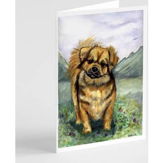 Tibetansk spaniel lykønskningskort og konvolutter pakning på 8