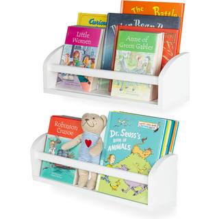 Wallniture Lissa Wall Shelf Wood Wall Monteret White Bookhelf To Nursery Wall Decor Kids Storage Organizer S?t p? 2