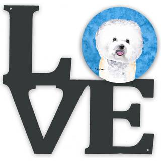 """" Caroline's Treasures Blue Bichon Frize Metal Artwork Love Wall-Decor multicolor """"