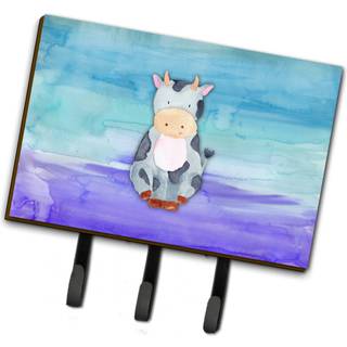 """" Caroline's Treasures Cow Watercolor Wall Hook Triple Multicolor """"