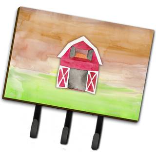 """" Caroline's Treasures Barn Watercolor Wall Hook Triple Multicolor """"