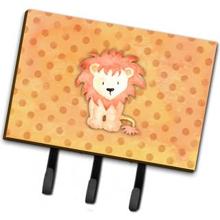 """" Caroline's Treasures Polkadot Lion Watercolor Wall Hook Triple Multicolor """"