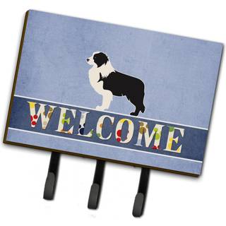 """" Caroline's Treasures Black Border Collie Welcome Wall Hook Triple Multicolor """"
