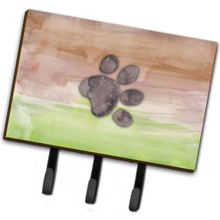 """" Caroline's Treasures Dog Paw Watercolor Wall Hook Triple Multicolor """"