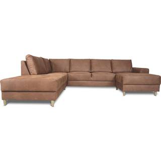 Nordic U-sofa venstrevendt cognac farvet læder.