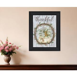 Taknemmelig krans sort indrammet print v?gkunst