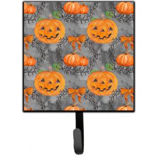 """" Caroline's Treasures Watercolor Halloween Pumpkins Wall Hook Small Multicolor """"
