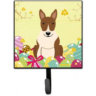 """" Caroline's Treasures Easter Eggs Bull Terrier Brindle Wall Hook Small Multicolor """"