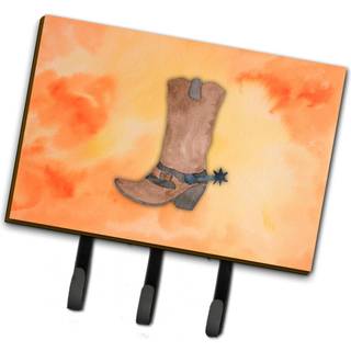"""" Caroline's Treasures Cowboy Boot Watercolor Wall Hook Triple Multicolor """"