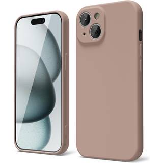 Oakxco til iPhone 15 Telefonkasse flydende silikone tynd slank blød gummi gel tpu almindelig simpel dækning til kvinder pige sød mat solid farve