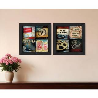 S?t med to i filmene 2 sort indrammet printv?gskunst