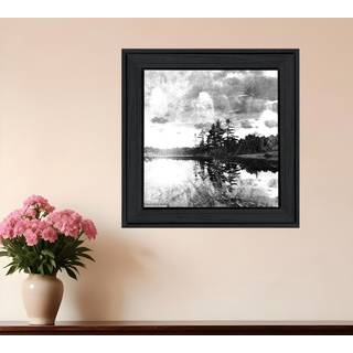 Lakeside Pines Black Framed Print Wall Art