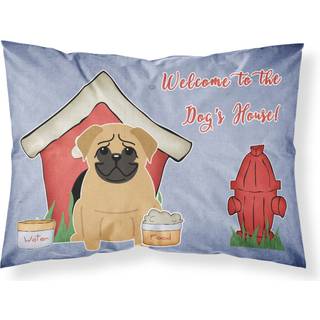 """" Caroline's Treasures Dog House Collection Pug Brown Stof Standard Pillowcase BB2761Pillowcase Multicolor """"