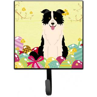 """" Caroline's Treasures Easter Eggs Border Collie Black White Wall Hook Small Multicolor """"