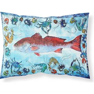 """" Caroline's Treasures 8087Pillowcase Red Fish Moisture Wicking Fabric Standard Pillowcase Large Multicolor """"
