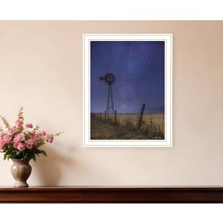 Stjernelyst nat hvid indrammet print v?gkunst