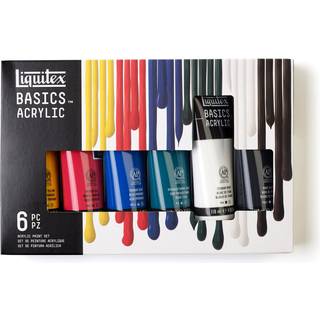 Liquitex Basics Acryl Maling Set 6 x 118 ml Tube Paint Set Assortered Color 3,9 fl oz (pakke af 6)