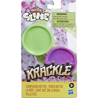 Play-Doh Krackle Slime Purple & Green 2 Pack Slime Compound med perler til b?rn 3 ?r og op