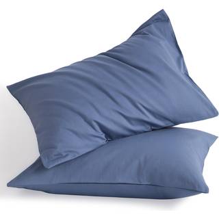 NTBAY STANDARD COMTON PILDOWCASES - Konvolutlukning 20x26 Pillowcases Sæt med 2 åndbare og bløde sengepuder denimblå