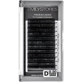 Emilystores ?jenvippeforl?ngelser 0,20 mm tykkelse D kr?llel?ngde 9 mm individuelle ?jenvipper Enkelt st?rrelse til vipperforl?ngelse (0,20 D 9mm