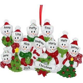 Personaliserede familiens julepynt - brugerdefinerede ornamenter familie p? 10 julepynt 2024 Tilpasset snemandfamilie p? 10 h?ngende julepyntfami