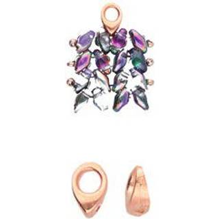 10 Cymbal Kolympos Superduo Bead Ending Finding. Kvalitet 24K Rose Gold Plate Jewelry Finding. Kolympos cymbal metal modeelementer. Arbejder med