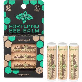 Portland Bee Balm All Natural Handmade Beeswax Based Lip Balm Oregon Mint 3 Count