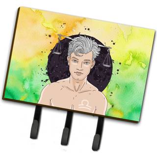 """" Caroline's Treasures Libra Zodiac Sign Wall Hook Triple Multicolor """"