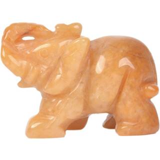 Justinstones Gemstone Elephant Yellow Jade Crystal Animal Totem Spirit Stone Figur 2 tommer