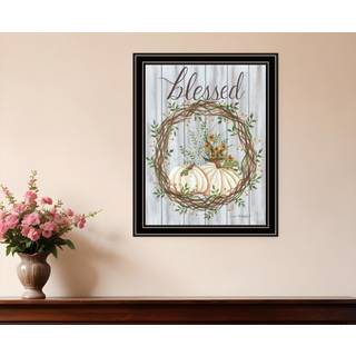 Velsignet krans sort indrammet print v?gkunst