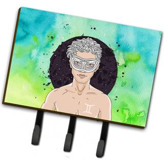 """" Caroline's Treasures Gemini Zodiac Sign Wall Hook Triple Multicolor """"