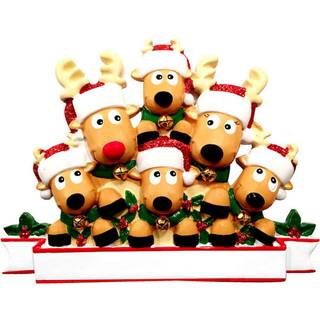 Personaliserede Family Christmas Ornamenter - Brugerdefinerede ornamenter Familie p? 6 julepynt 2024 Tilpasset familie rensdyr julepyntfamilie p?
