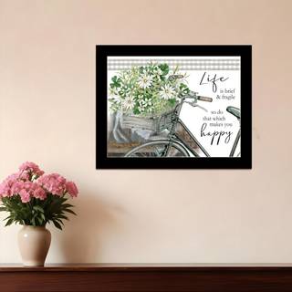 G?r det, der g?r dig glad sort indrammet print v?gkunst