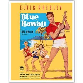 Elvis Presley på Blue Hawaii - Vintage Film Movie Poster af Rolf Goetze C.1961 - Fine Art Matte Paper Print (UNRAMMED) 16x20in