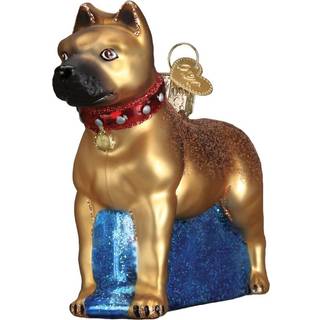 Old World Julepynt: Staffordshire Terrier Glass blæst ornamenter til juletræ