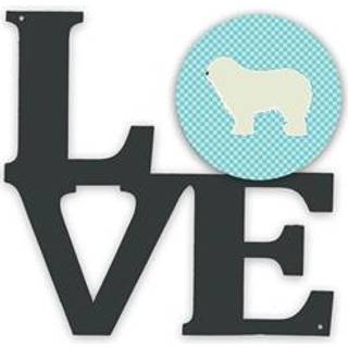 """" Caroline's Treasures Komondor Checkerboard Blue Metal Artwork Love Wall-Decor multicolor """"